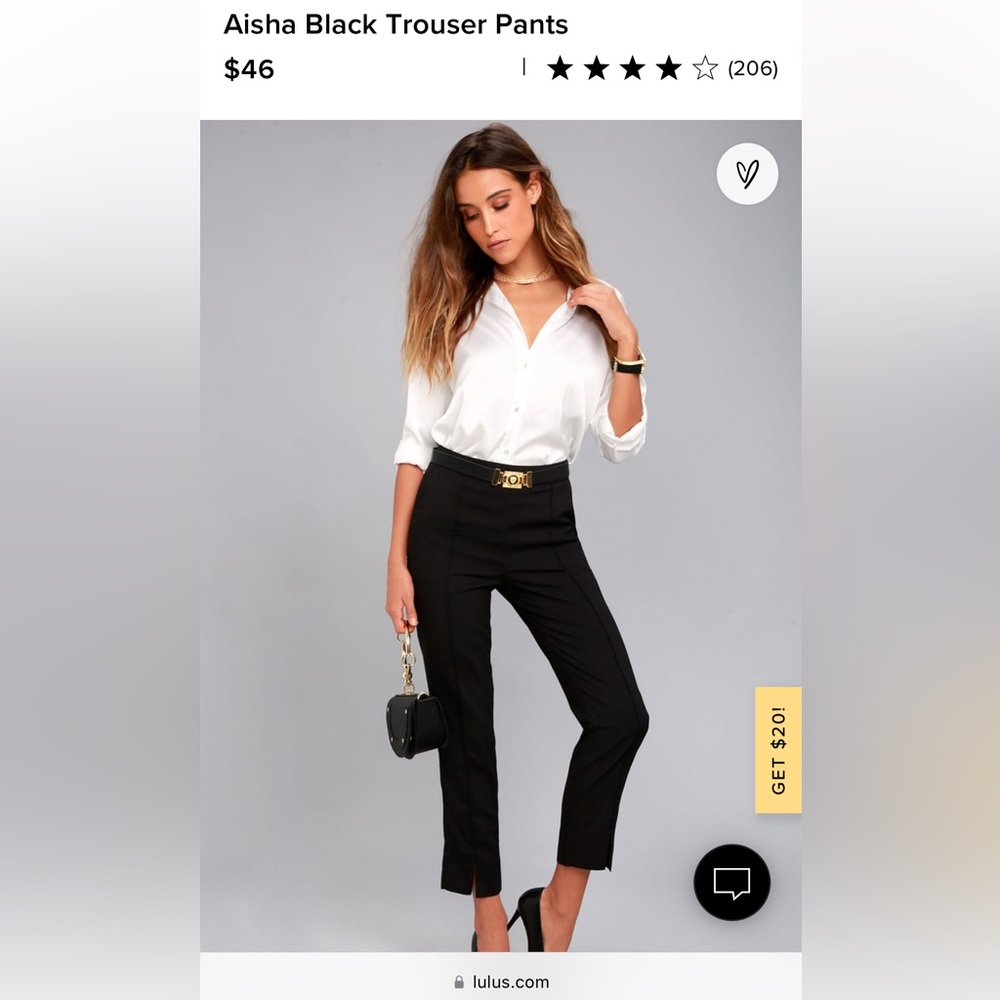 Brand new with tags lulus high waisted dress pants with pinstripe and ankle slit